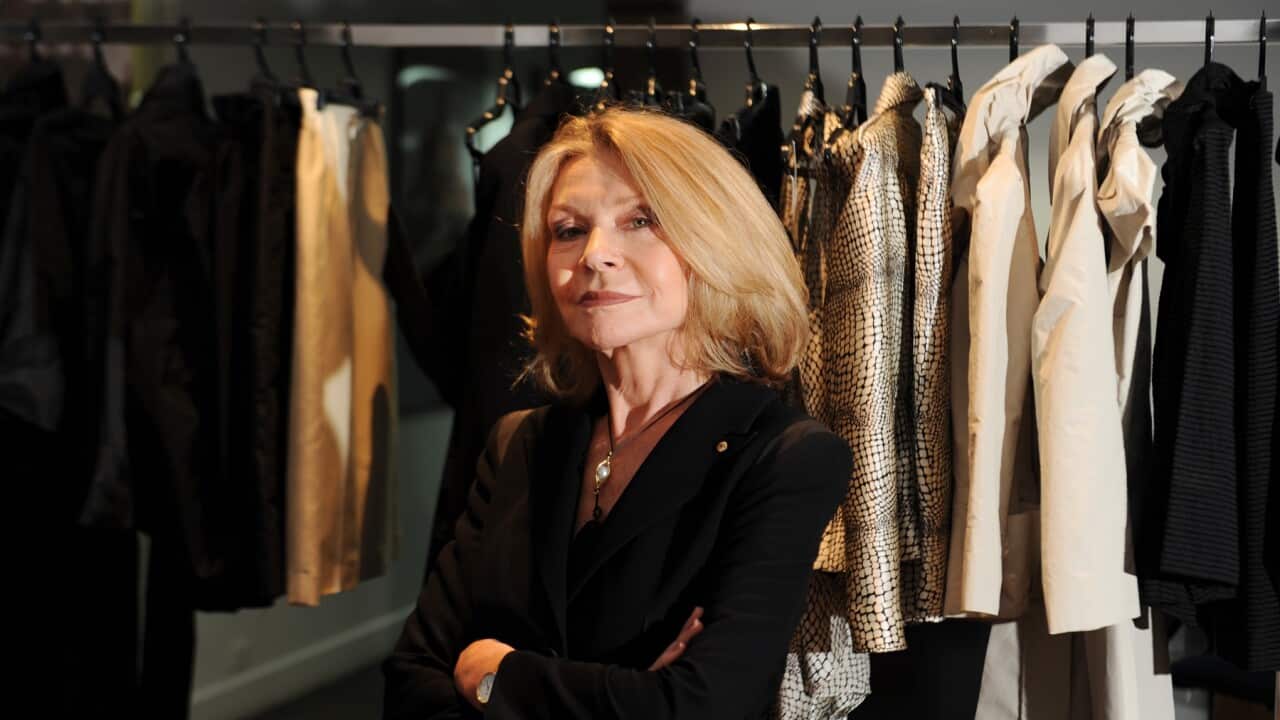 Fashion designer Carla Zampatti poses for photographs at her Sydney studio in 2009.