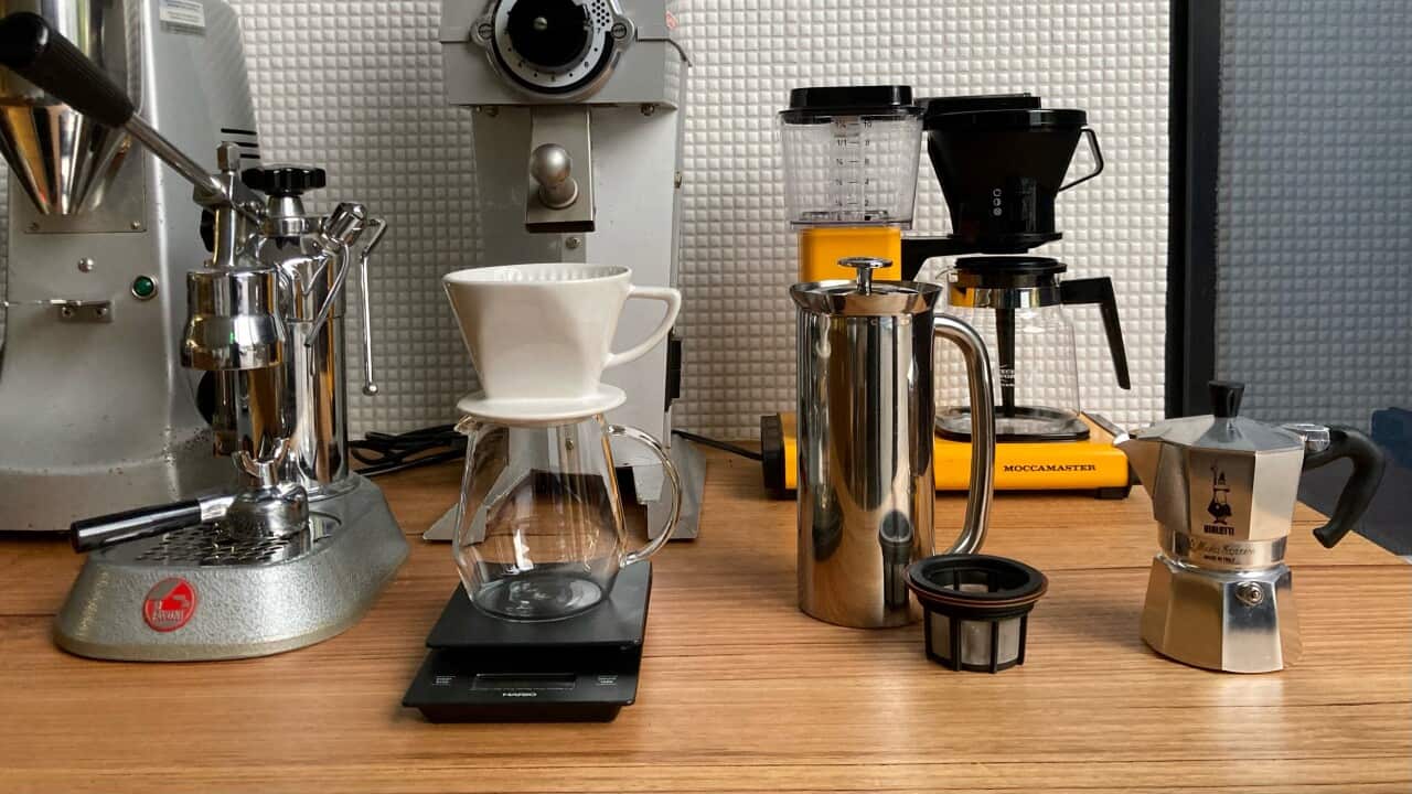 Coffee makers (photo by Toshiyuki Ishiwata)