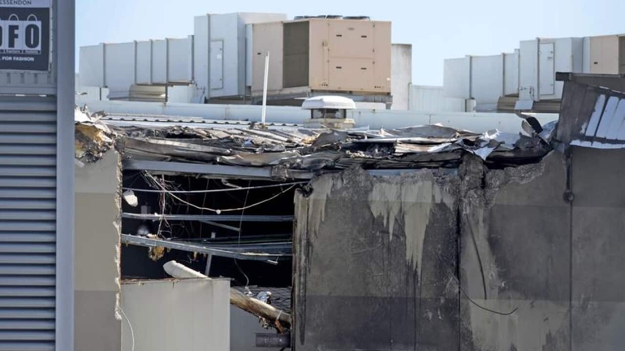 The damaged DFO shopping centre after the crash