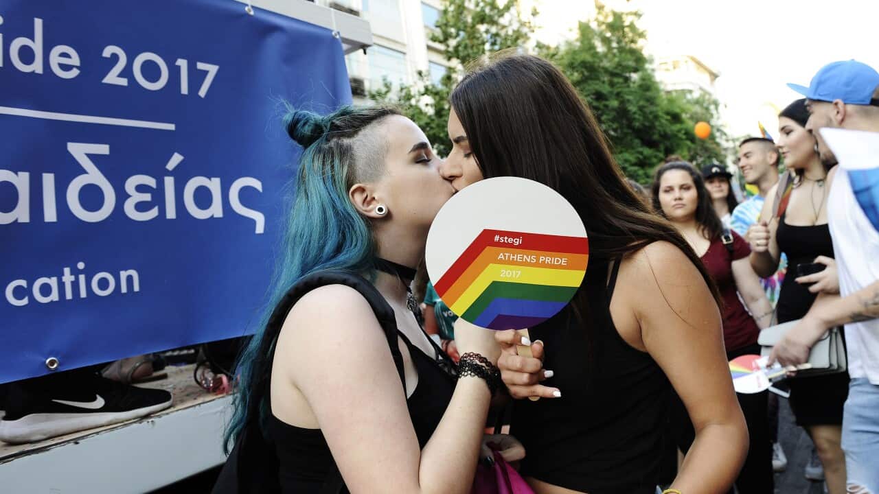 GREECE, Athens: People take part to the annual gay pride parade at Syntagma Square in Athens on June 10, 2017. (AAP Image/NEWZULU/Aggeliki Koronaiou).