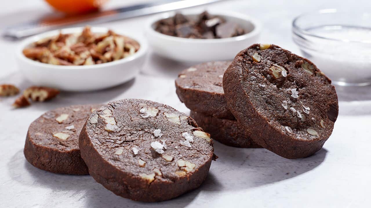 Chocolate pecan slice and bake cookies