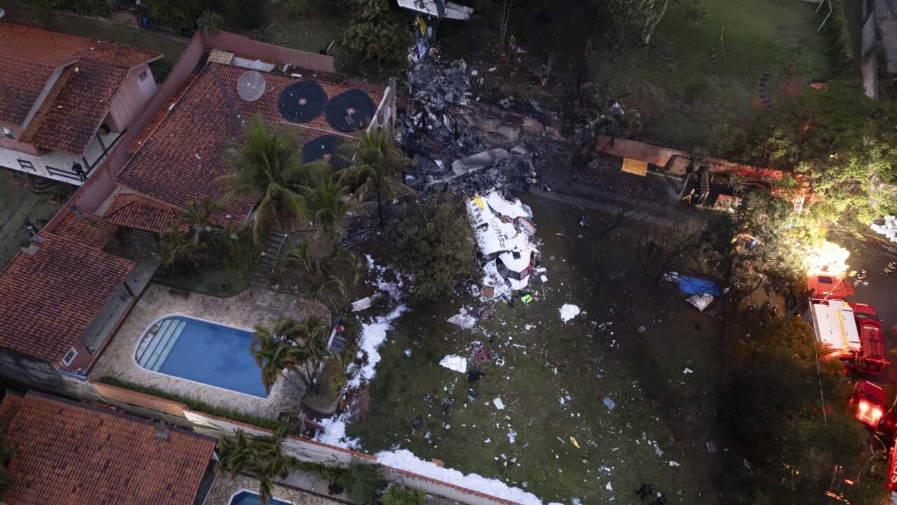 Aerial view of plane crash