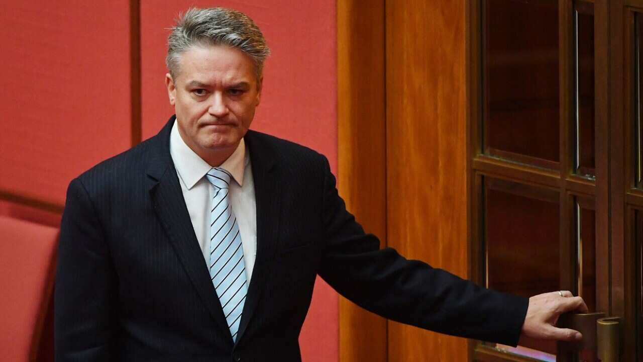 Minister for Finance Senator Mathias Cormann in the Senate chamber at Parliament House in Canberra, Monday, March 26, 2018. (AAP Image/Mick Tsikas) NO ARCHIVING