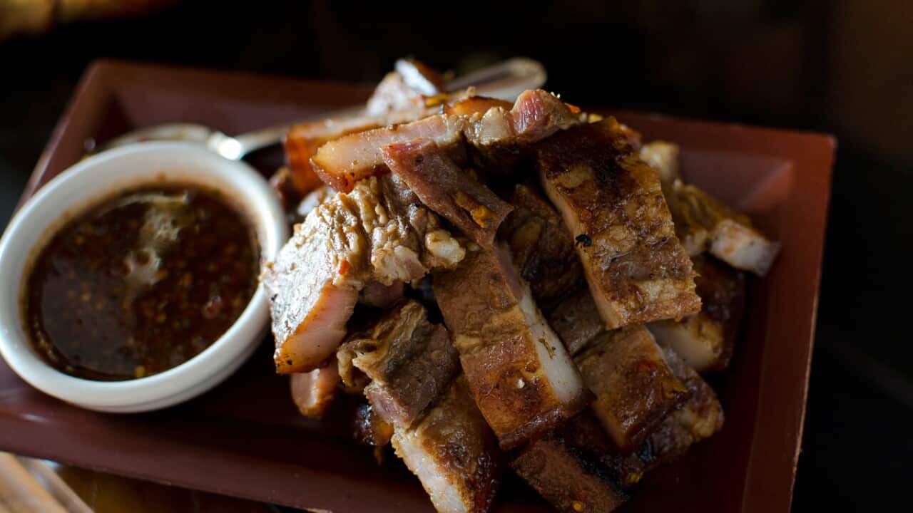 Chargrilled Chiang Mai pork belly.