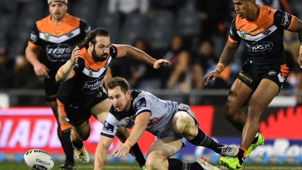 Michael Morgan chases a loose ball.