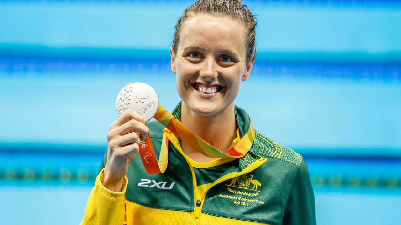 Australian Ellie Cole with her silver medal