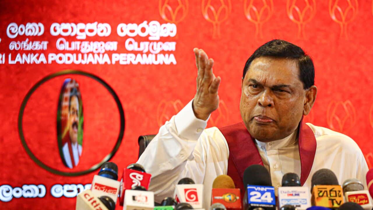 Former Sri Lanka's Finance Minister Basil Rajapaksa speaks