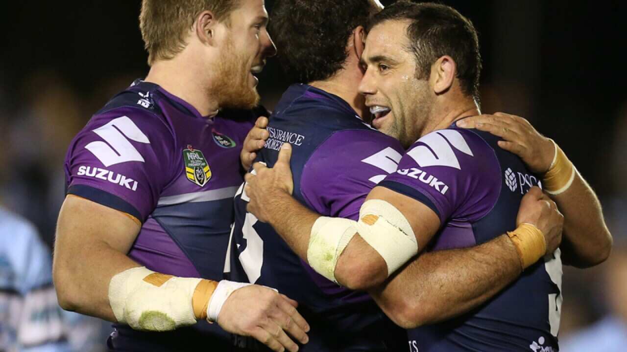 Cameron Smith of the Storm celebrates