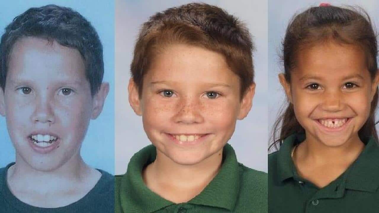 Image of children Ethan Lawson, 12, Jayden Lawson, 10, and Sienna Dodd, 6. (South Australia Police)