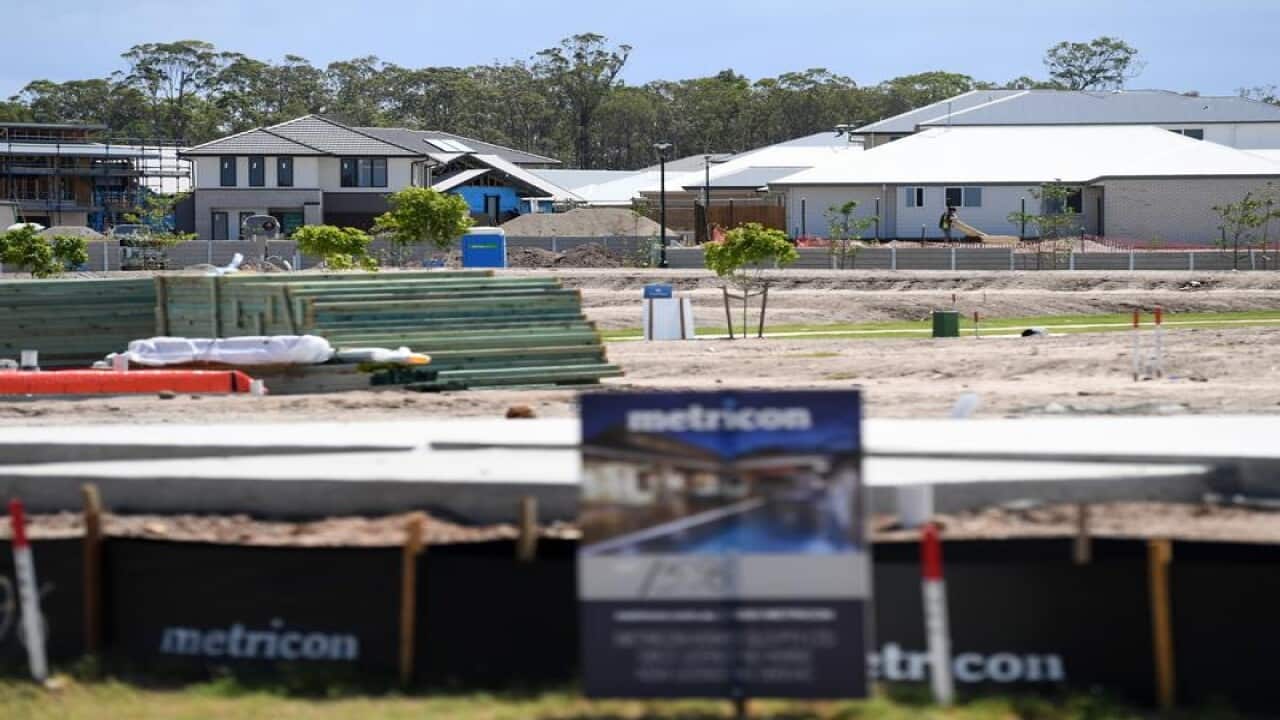 New homes construction is seen in Mango Hill, north of Brisbane.