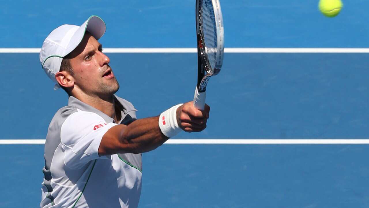Novak Djokovic in action at the Australian Open
