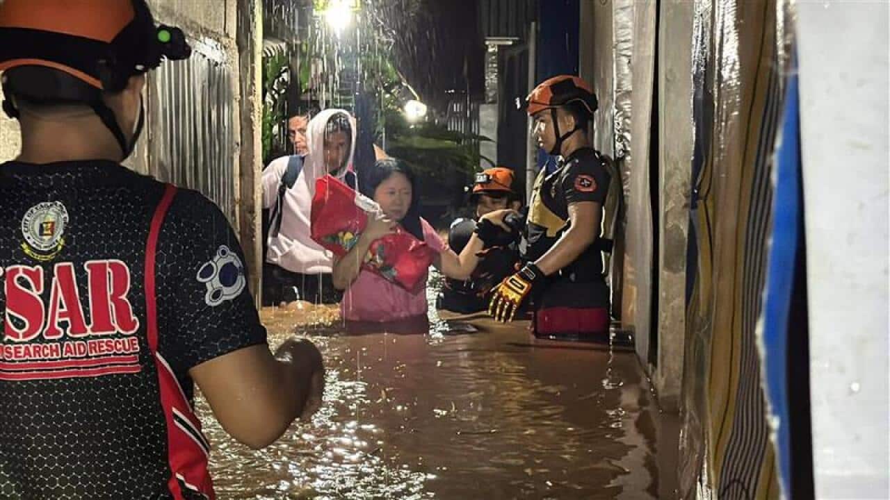 Tropical storm Basyang in the Philippines