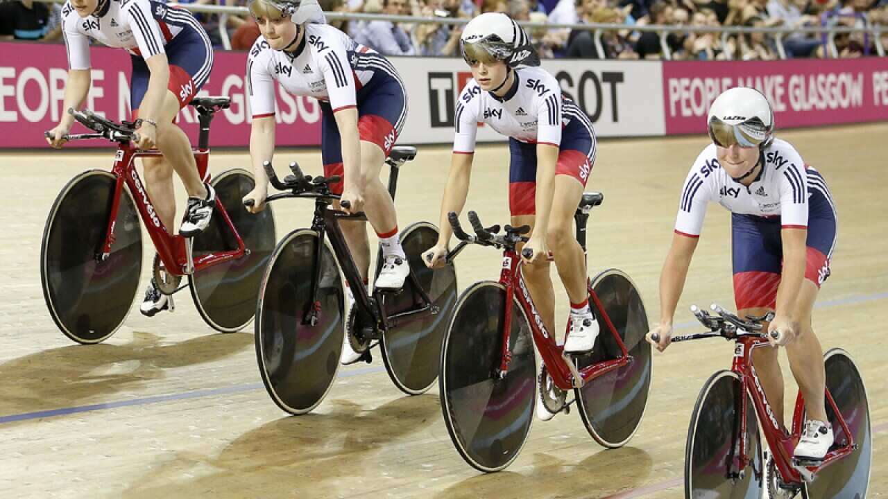 Great Britain's team at the UCI Track Cycling World Cup