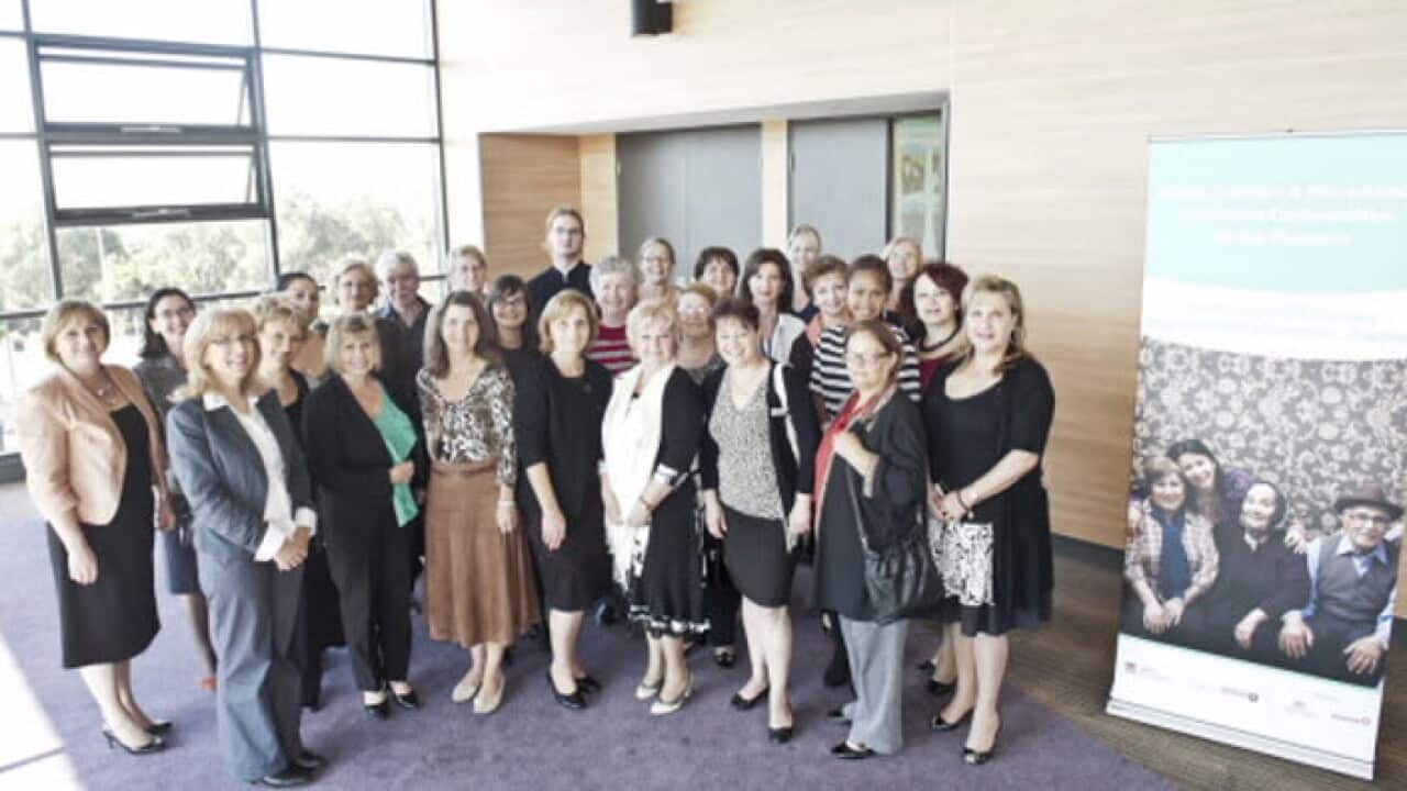 Guests attending the program launch along with members of the Greek, Serbian and Macedonian communities (2012)