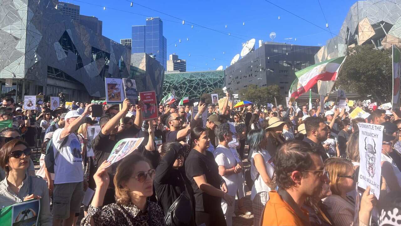 Today's protest in Melbourne for the first anniversary of Mahsa Jina Amini's death