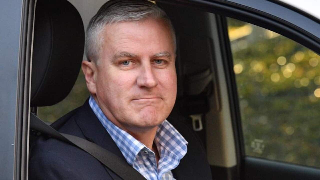 Michael McCormack arrives for a cabinet dinner at Parliament House.