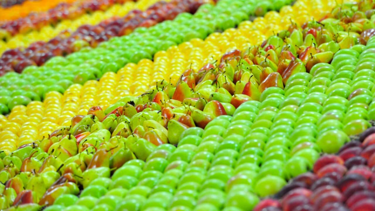 Produce on display at the at the Royal Easter Show in Sydney