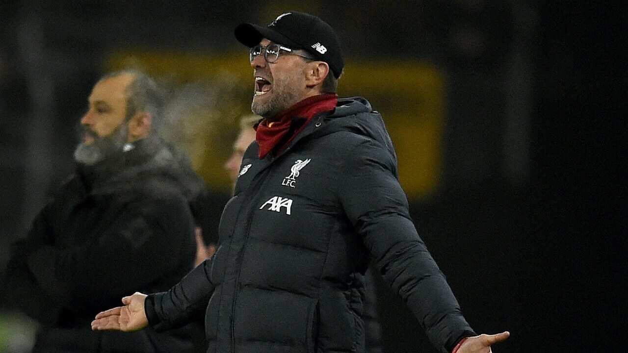 Liverpool manager Jurgen Klopp reacts during a match