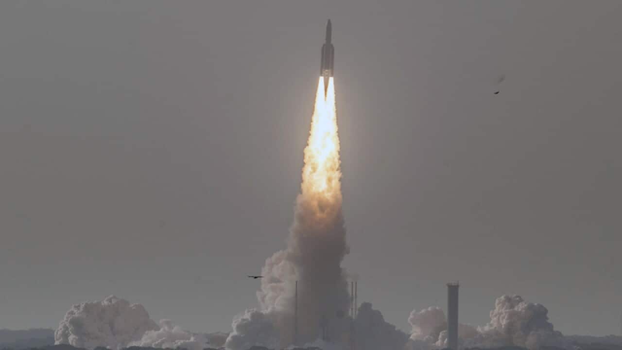 A rocket caring Sky Muster