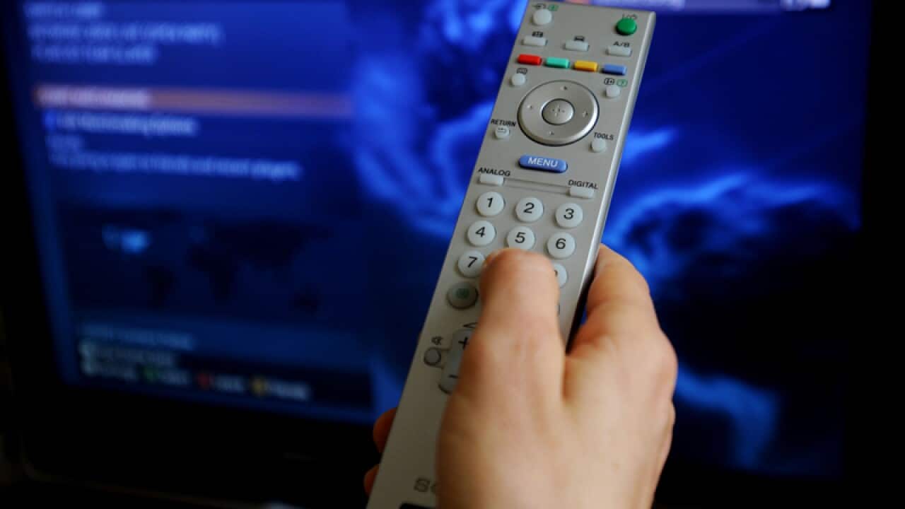 A television remote control in Sydney