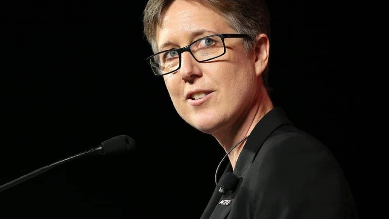 Secretary of the ACTU Sally McManus, speaks at the ACTU Congress.