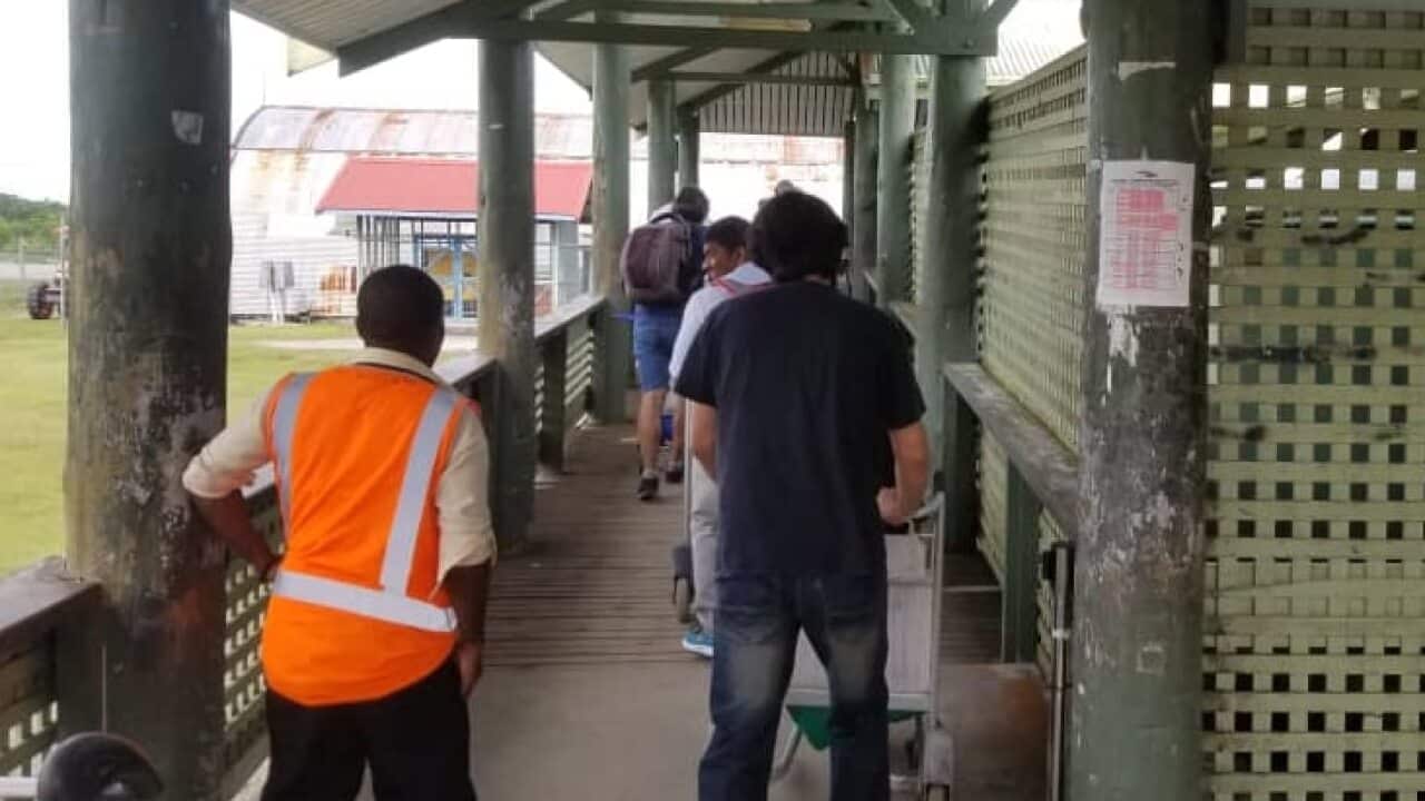 A file photo of asylum seekers on Manus Island.