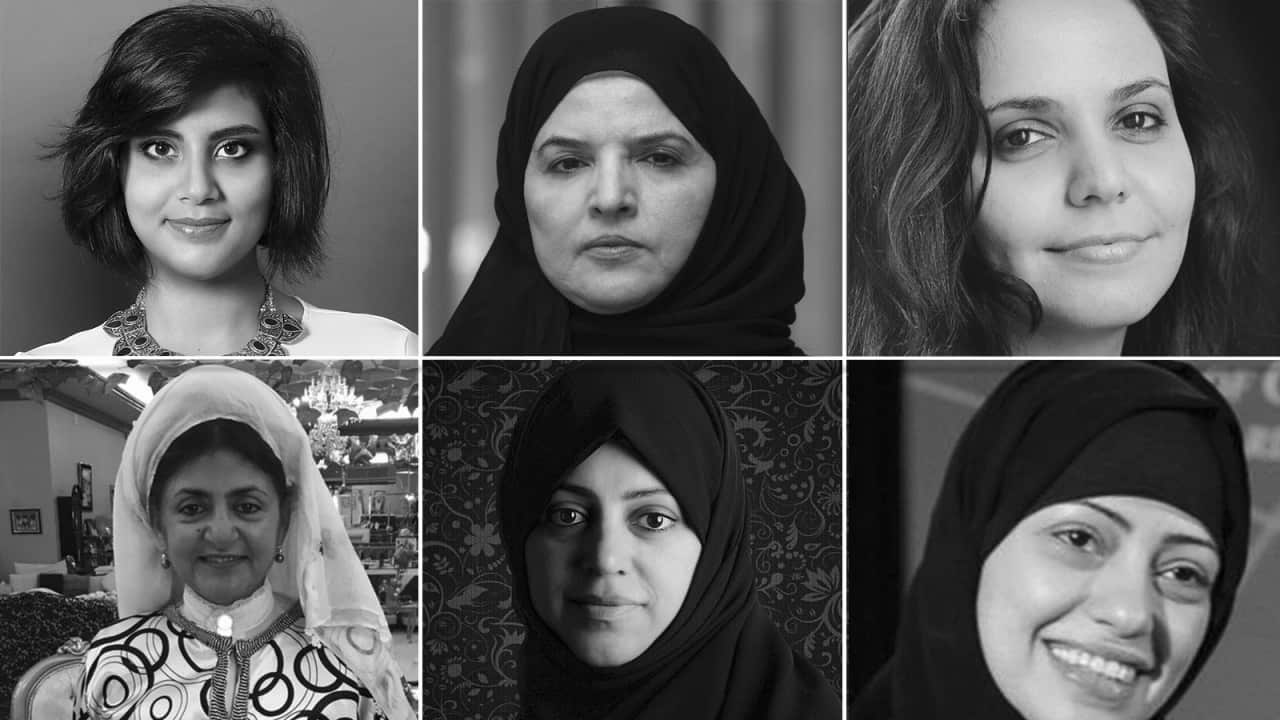 Six of the 10-12 women's rights activists currently imprisoned in Saudi Arabia.