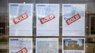 Several listings on a shop window