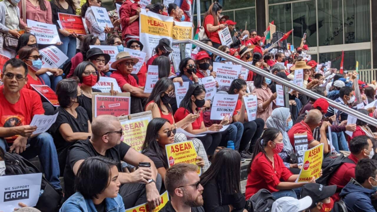Parts of Sydney's Burmese community gathered on Saturday demanding the Australian government take further action against Myanmar's junta
