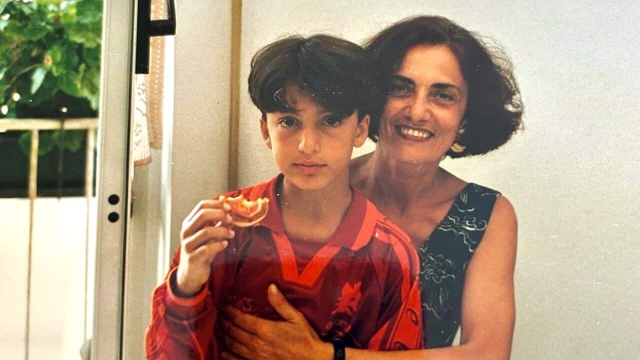 Vittoria Pasquini in 1988 with her son Valerio