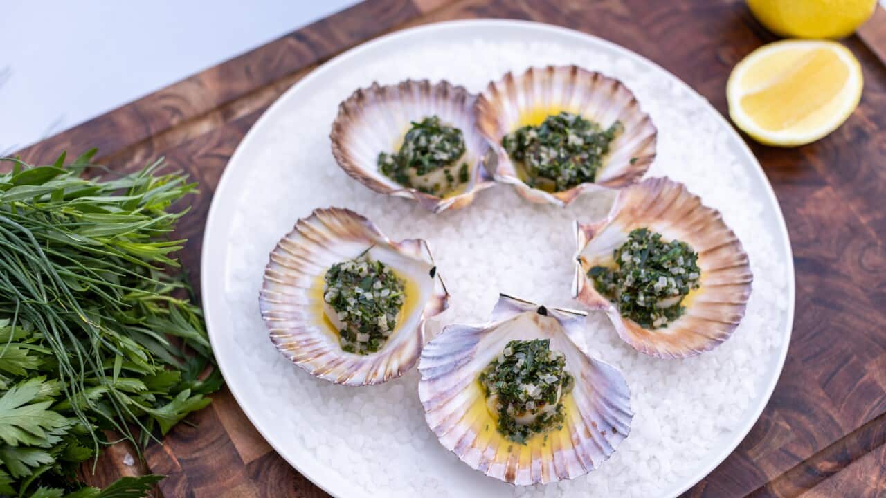 Coquille St Jacques with tarragon butter