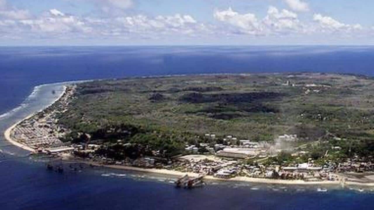 The island of the Republic of Nauru