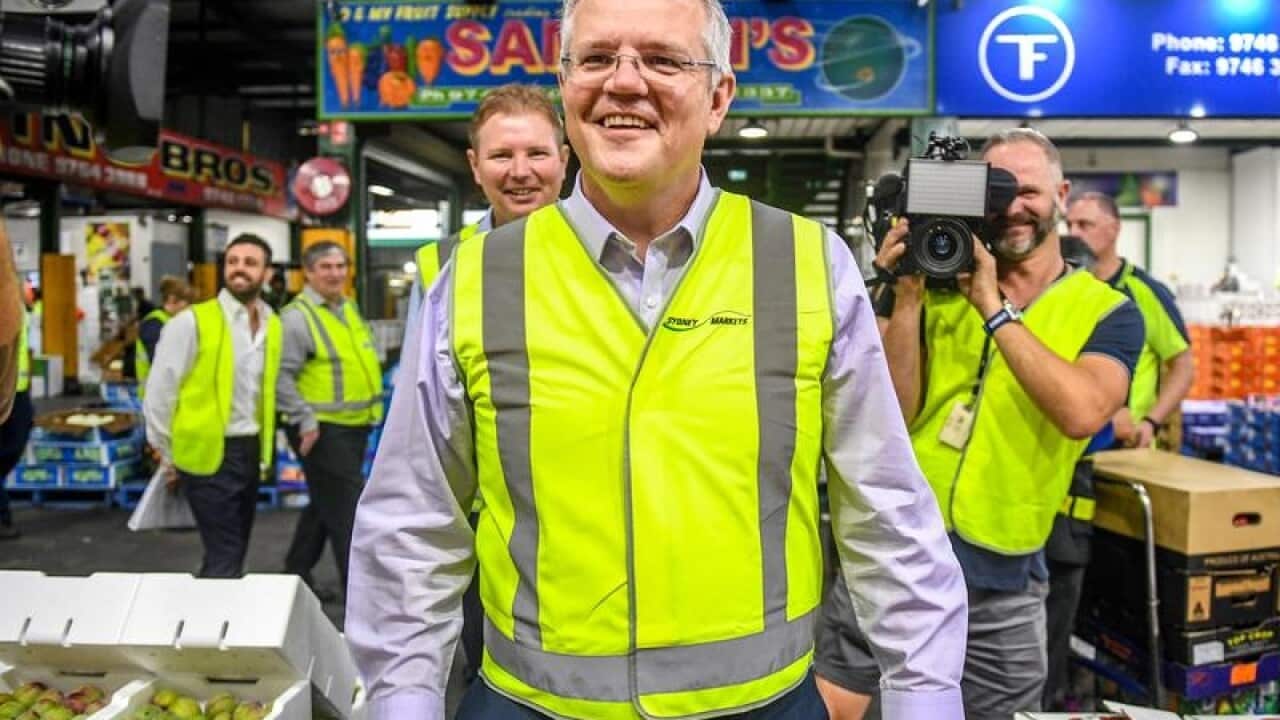 Federal Treasurer Scott Morrison visiting the Sydney Markets