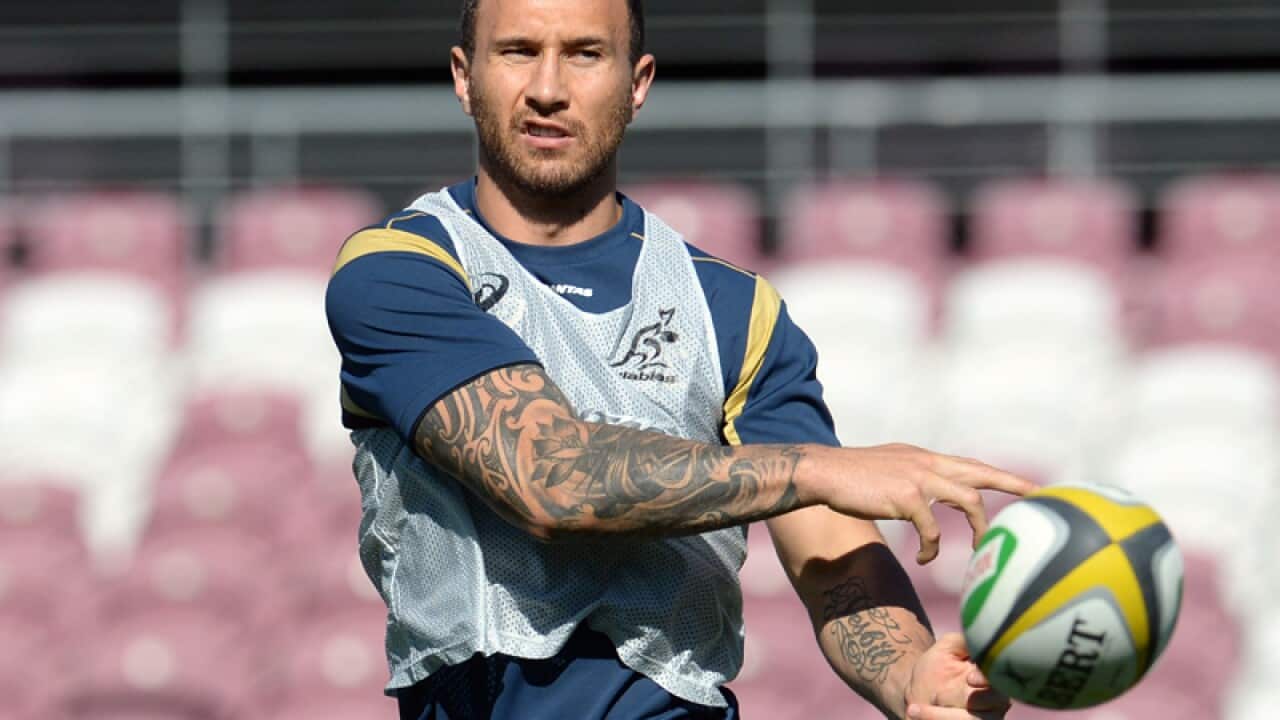 Quade Cooper at a training session.