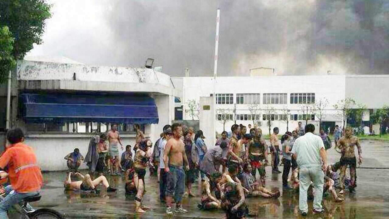 Injured people waiting for medical help