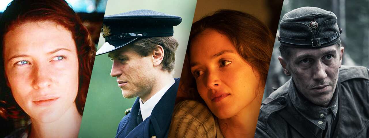 A composite image shows four people, two of them in uniform.