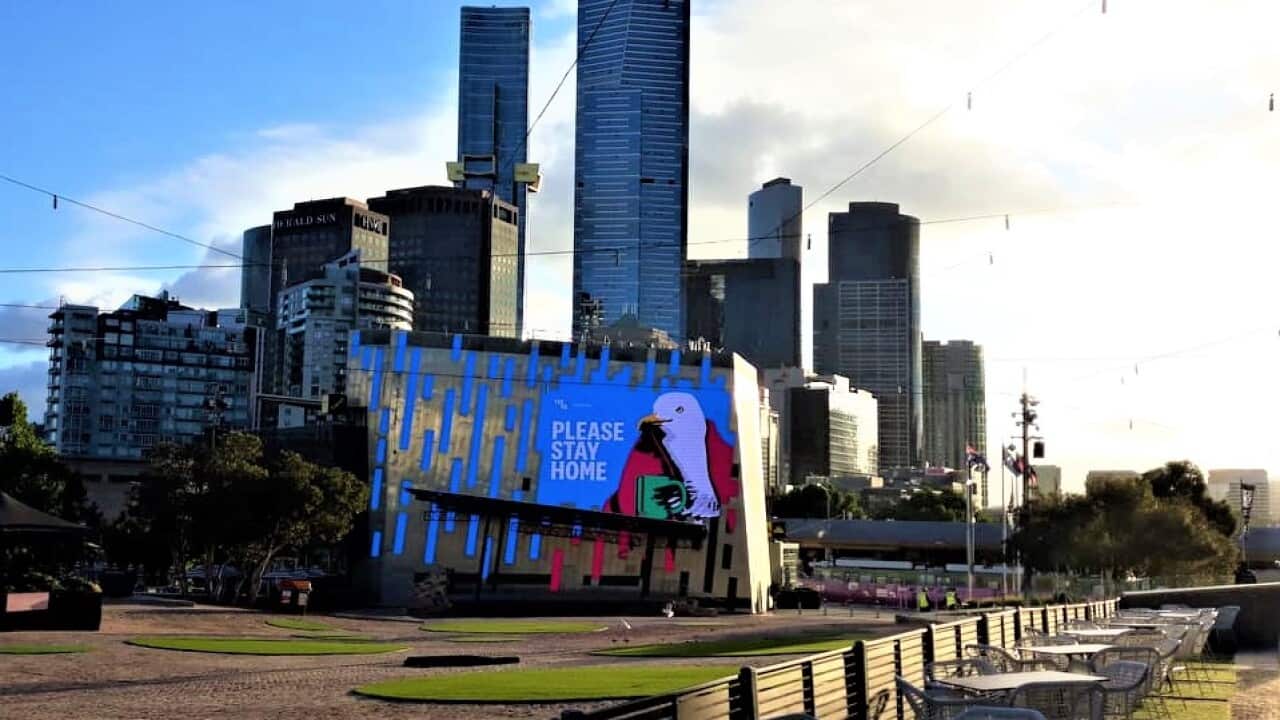Federation Square, Melbourne, 14 Feb 2021.