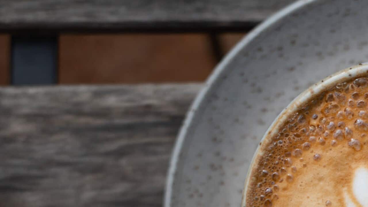 A flat white coffee in Canberra