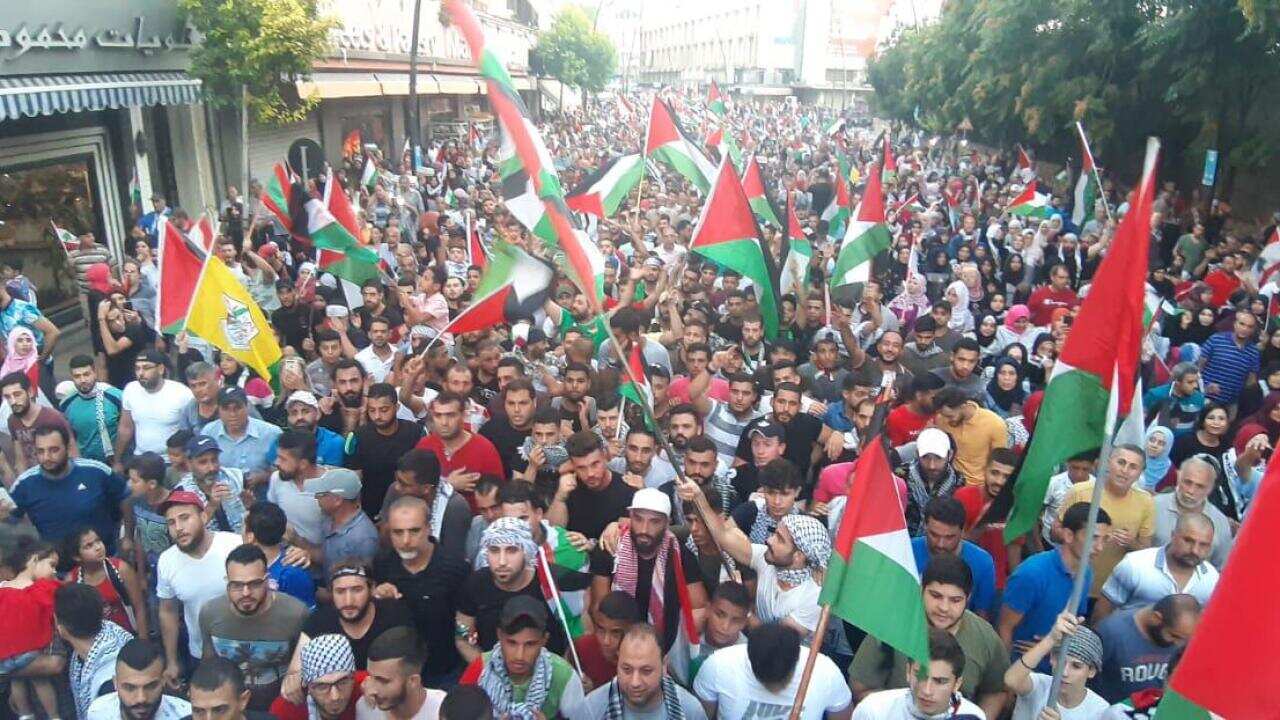 Lebanon Palestinians Protest Employment