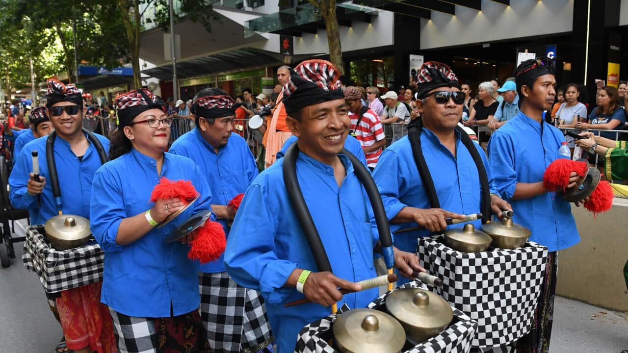 Attendees of the Australia Day parade in Melbourne in 2019