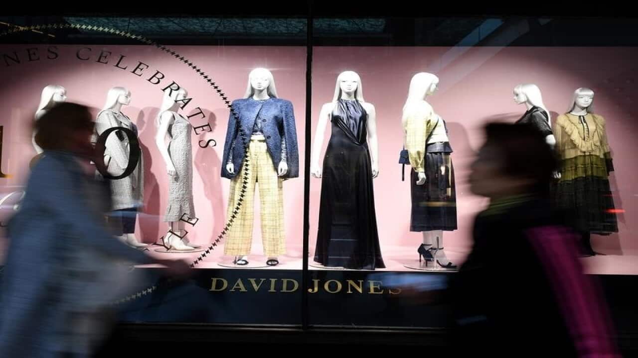 A David Jones store window is seen in Sydney.