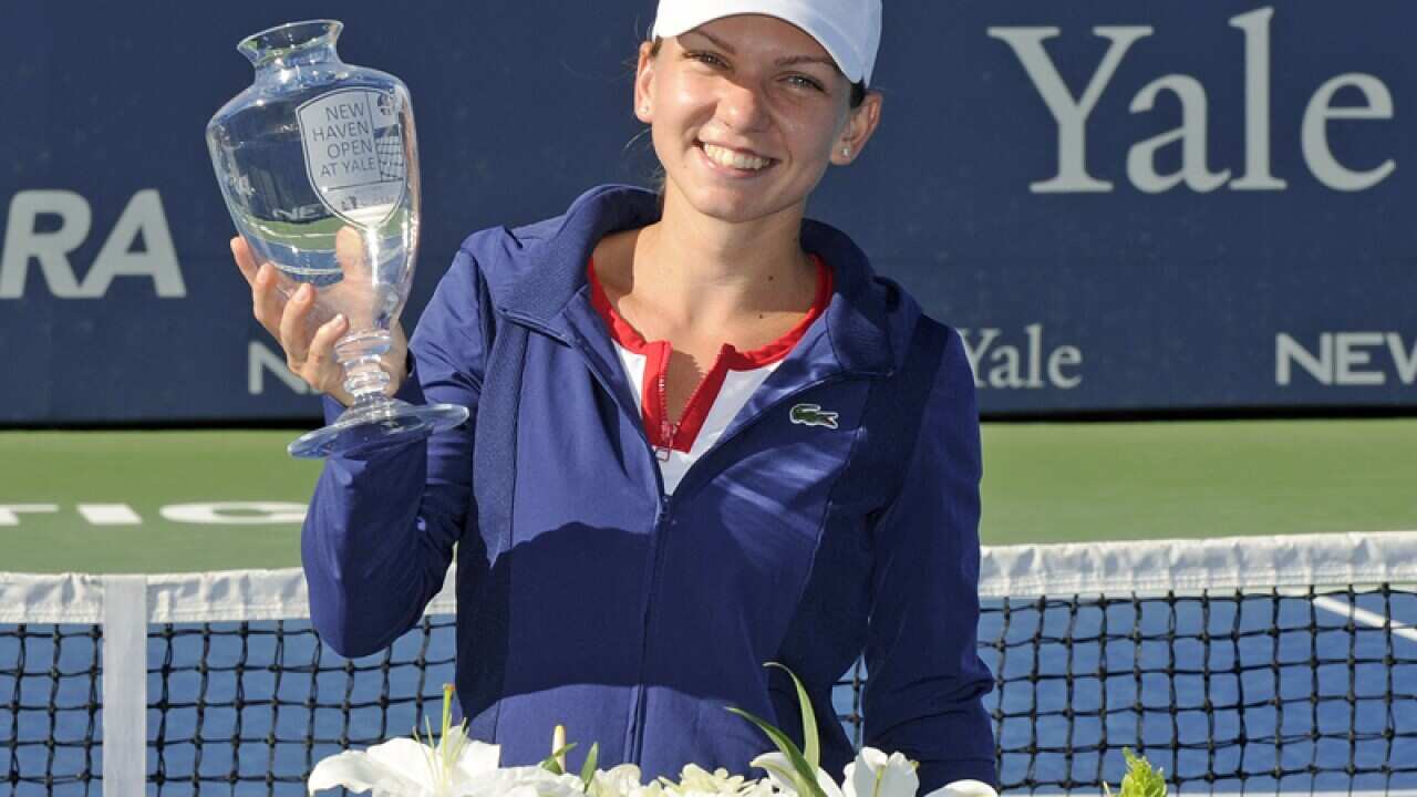 Simona Halep, of Romania in New Haven