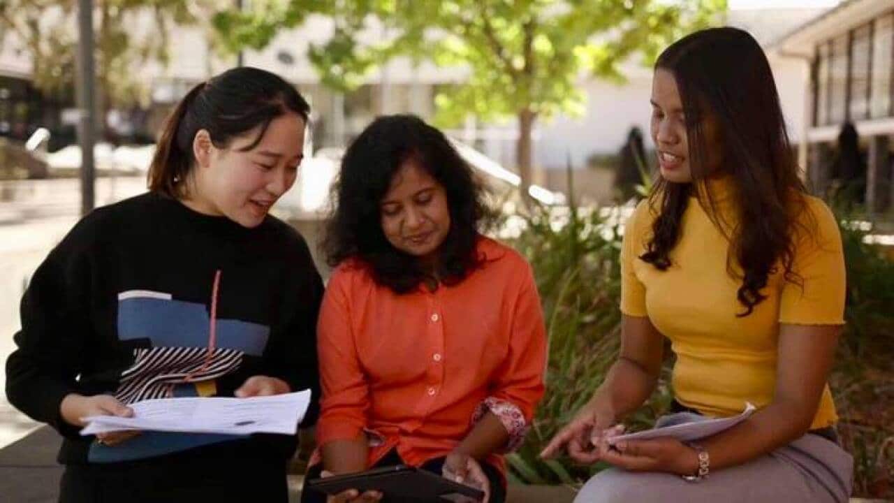 International students at New England University, Armidale.