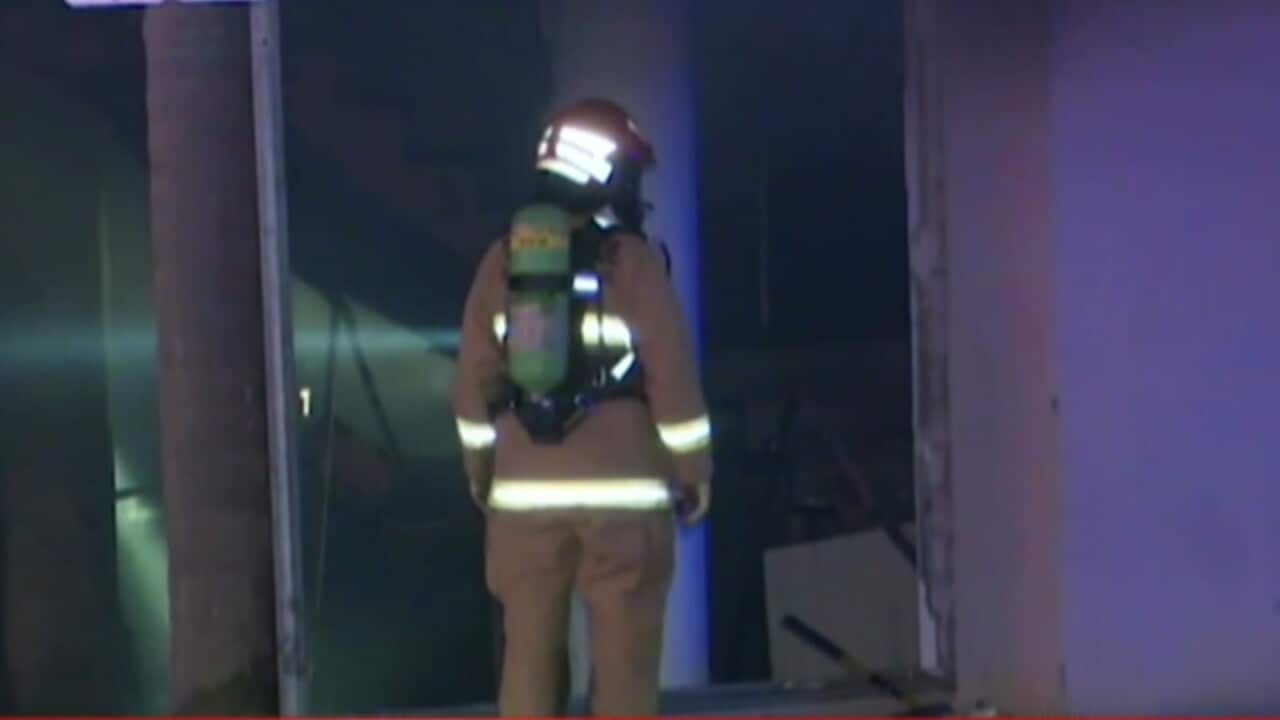 A man has been injured in a fire in Sydney's lower north shore.