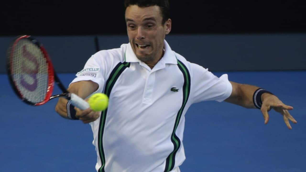 Roberto Bautista Agut of Spain in action