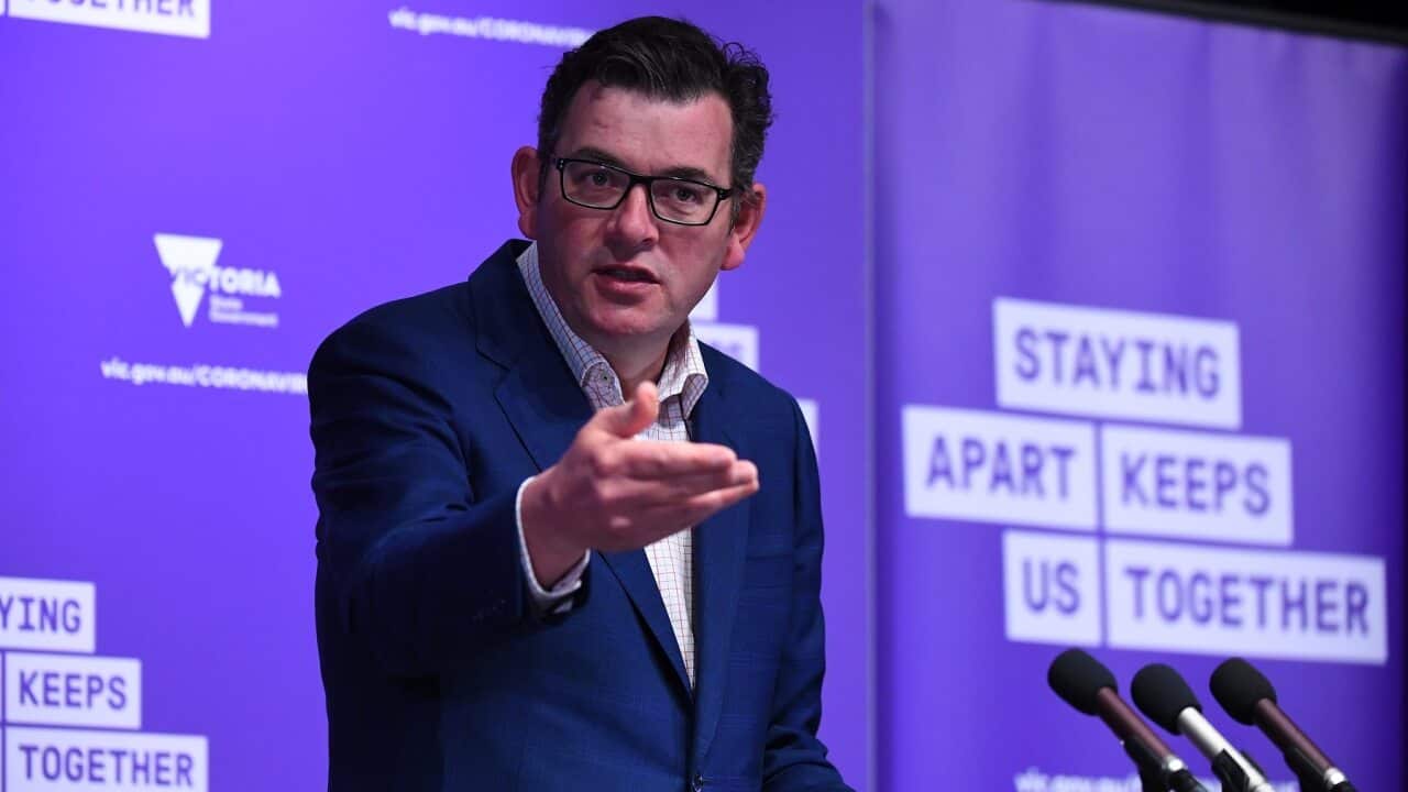 Victorian Premier Daniel Andrews addresses the media during a press conference