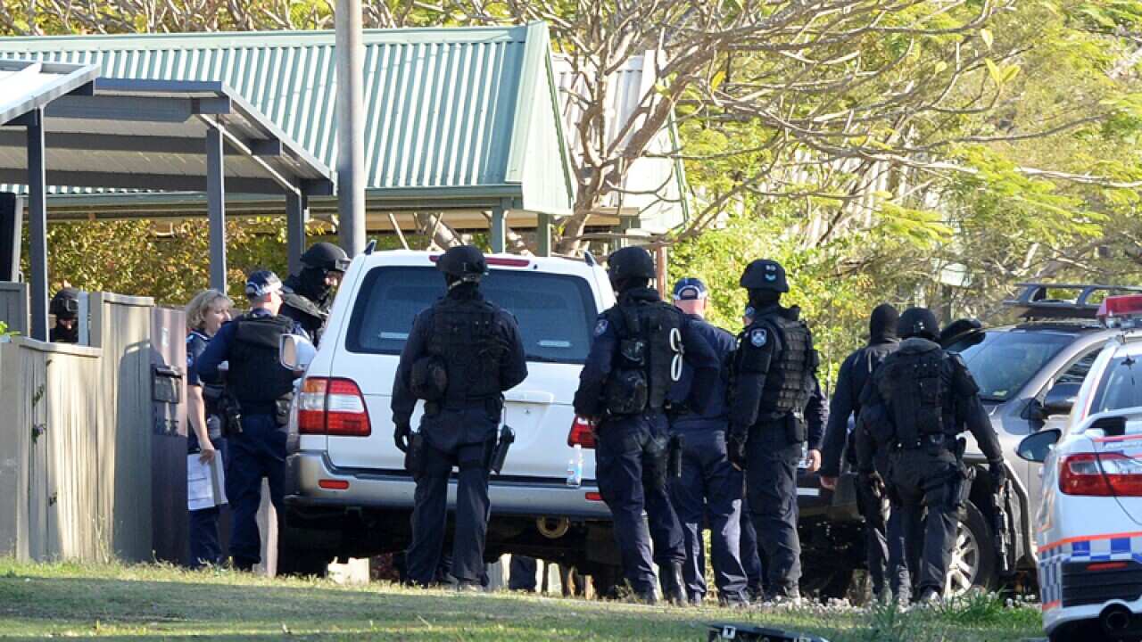 Specialist police officers at the scene.
