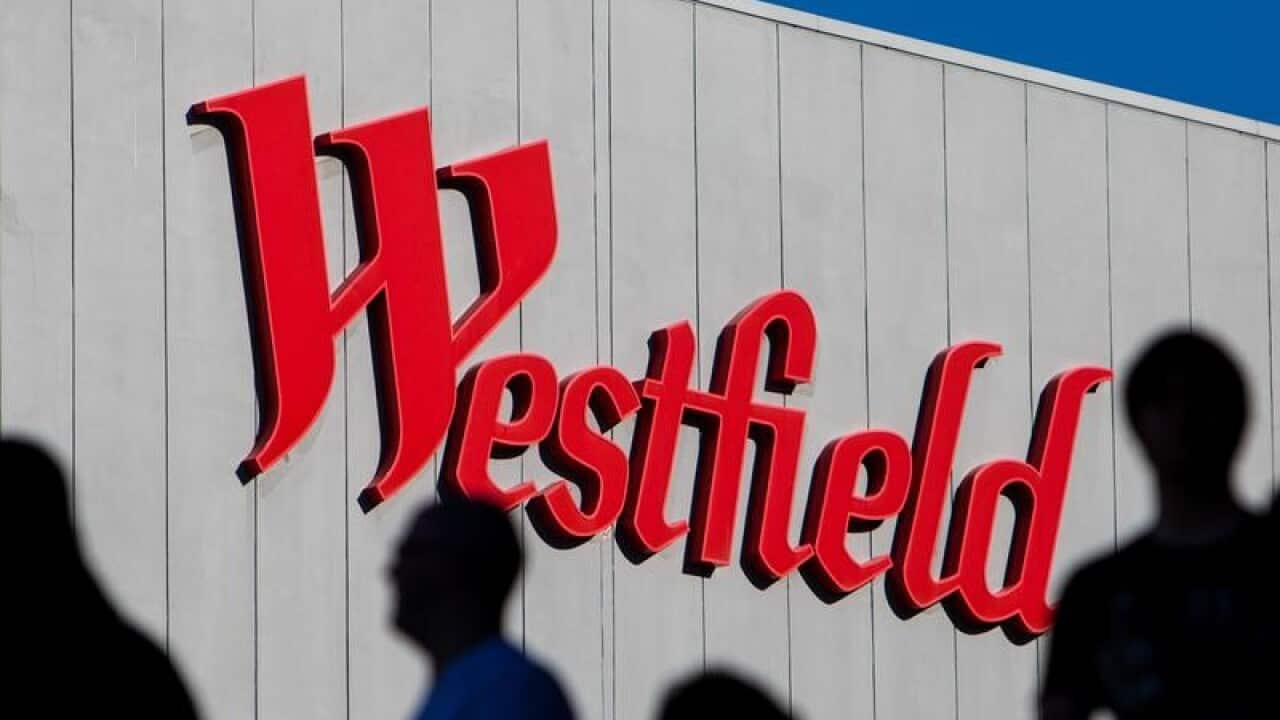 Westfield shopping centre sign.