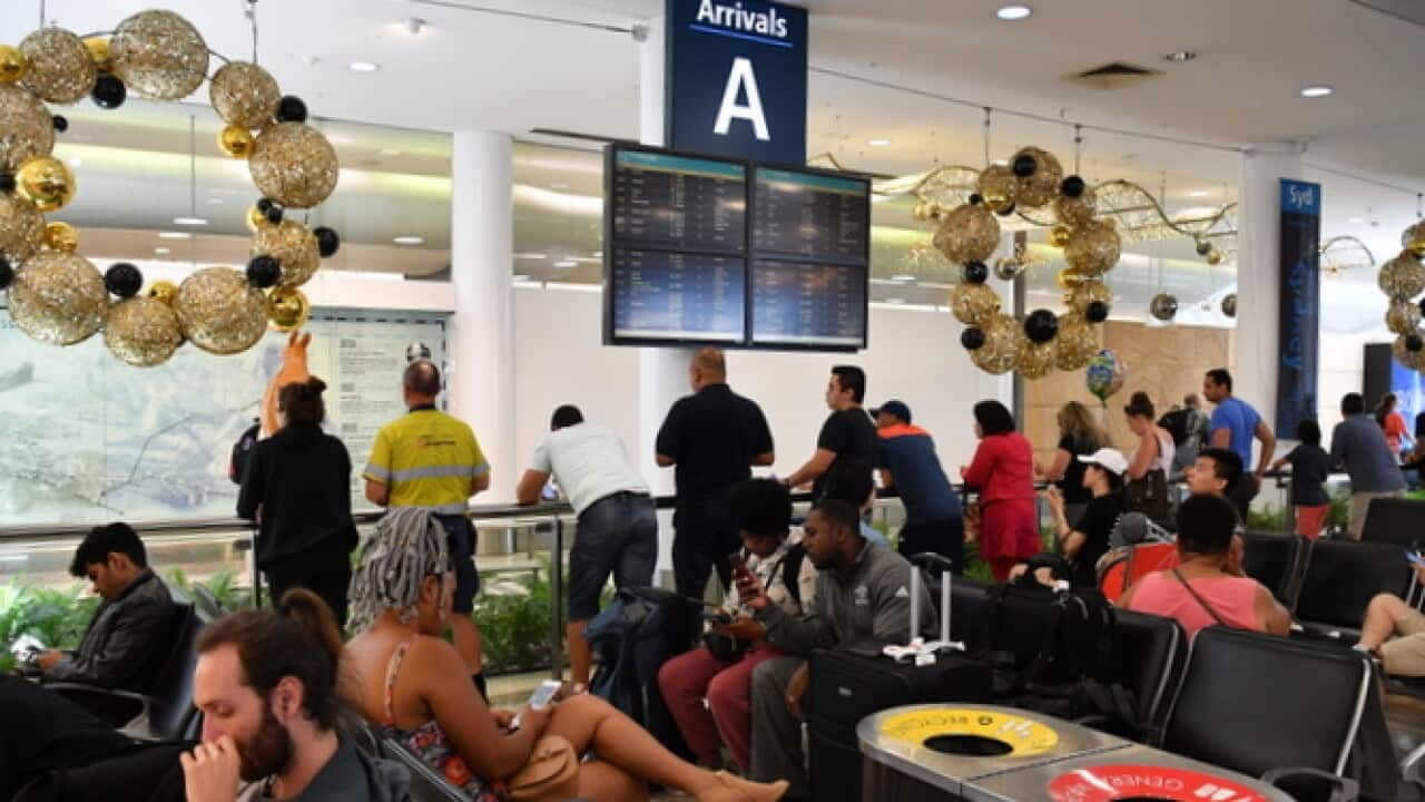 Overseas Arrivals and Departures at Sydney's International Airport (AAP)