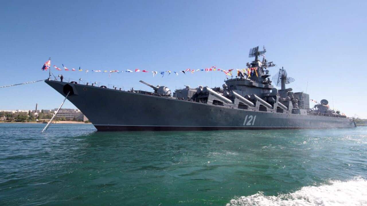 The missile cruiser Moskva, the flagship of Russia's Black Sea fleet, has sunk in stormy seas following a major fire onboard, Russian news agencies cited the defence ministry as saying on Thursday.